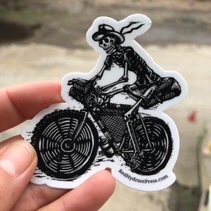 Skeleton biker sticker image 3