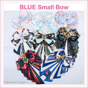Fiocco luminoso BLU piccolo / Anime Ita Bag Deco / Decorazione Kpop / Portachiavi per borsa / Fiocco con nastro da concerto / Papillon
