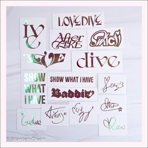 Stickers IVE | Logo et signature | Autocollant en vinyle | Plongée | Love Dive | Méchants | Wonyoung | Yujin | Liz | Rei | Leeseo | Gaeul
