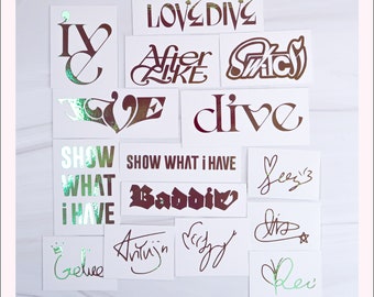 IVE Decals | Logo and Signature | Vinyl Sticker | Dive |Love Dive | Baddies | Wonyoung | Yujin | Liz | Rei | Leeseo | Gaeul