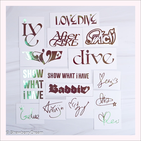 IVE Decals | Logo and Signature | Vinyl Sticker | Dive |love Dive