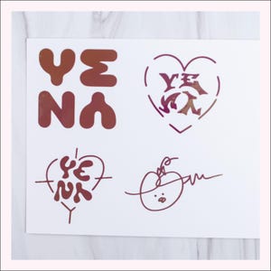 Stickers Yena | Logo et signature | Autocollant en vinyle | Choi Yena | Émoticônes | Nemonémo