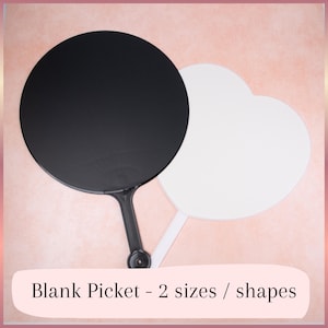 Blank Picket | DIY K-pop Uchiwa Fan Sign | Circle/heart | Full
