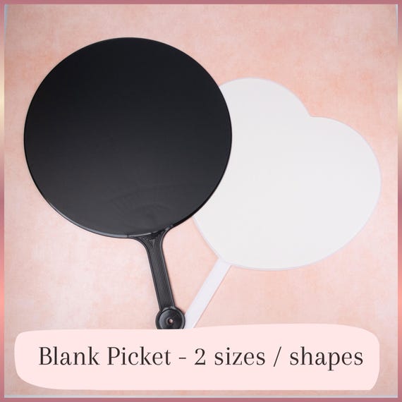 Blank Picket | DIY K-pop Uchiwa Fan Sign | Circle/heart | Full