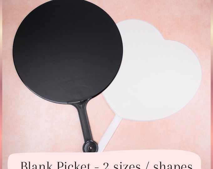 Blank Picket | DIY K-Pop Uchiwa fan sign | Circle/Heart | Full Size / Small |