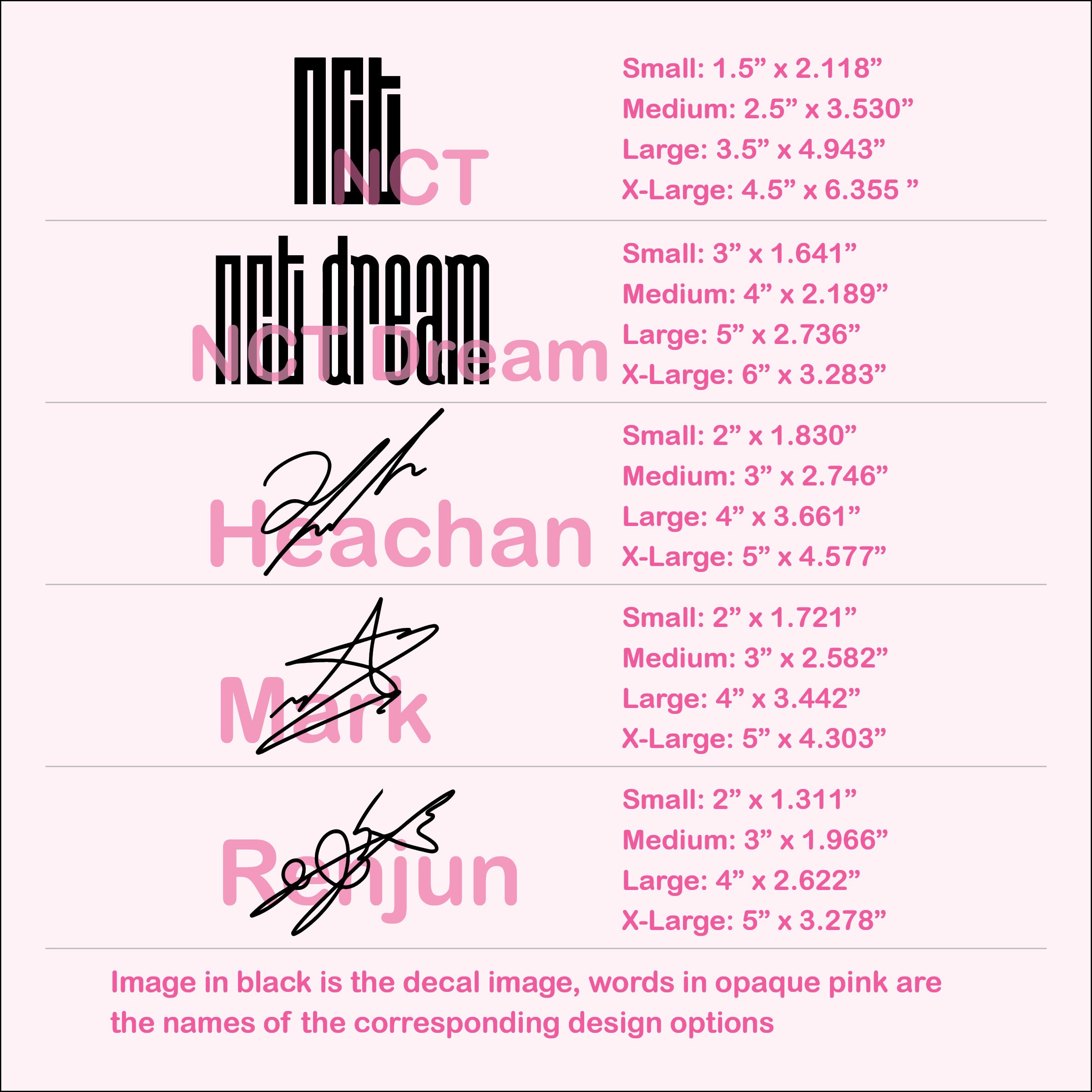 NCT Dream Decals | Logo and Signature | Vinyl Sticker | Mark