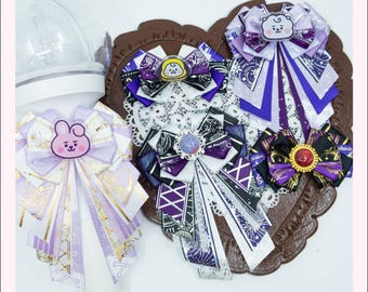 Purple Lightstick Bow | Anime Ita Bag Deco | Kpop Decoration | Concert Ribbon Bow