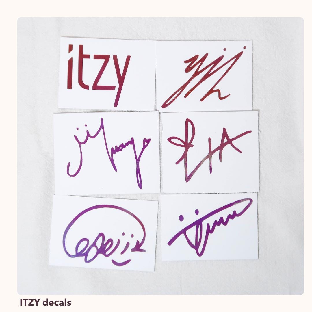 ITZY Vinyl Decals | Logo and Member Signature Stickers | MIDZY