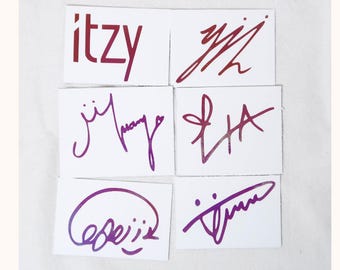 ITZY KCON 2019 JAPAN サイン シール イェジ リア リュジン ITZY Vinyl Decals | Logo and Member Signature Stickers | MIDZY