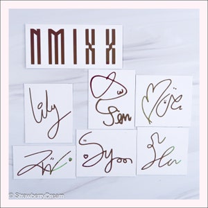 Stickers NMIXX | Logo et signature | Autocollants en vinyle | Bae | Lys | Jiwoo | Sullyoon | Kyujin | Haewon