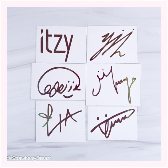 ITZY Decals | Logo and Signature | Vinyl Stickers | Yeji | Ryujin