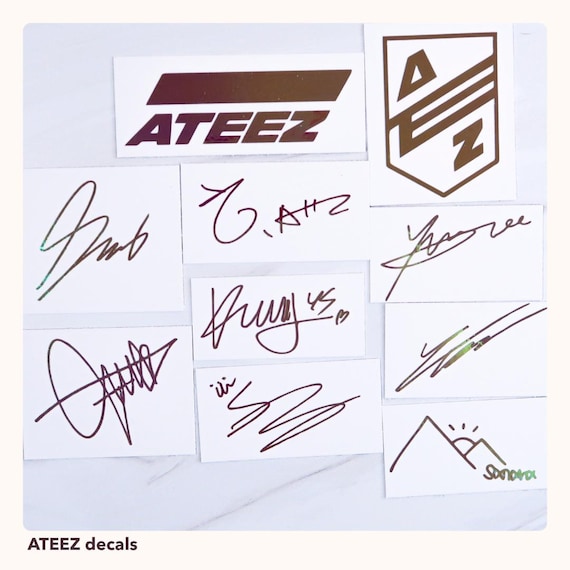 ATEEZ Vinyl Decals | Logo and Member Signature Stickers | ATINY