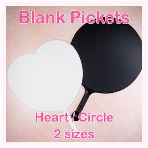 Piquet blanc | Panneau de fan de K-Pop DIY | rond/coeur | Grande taille/Petite