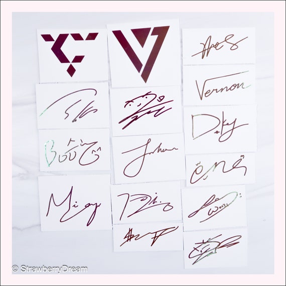Seventeen Decals | Logo and Signature | Vinyl Sticker | S