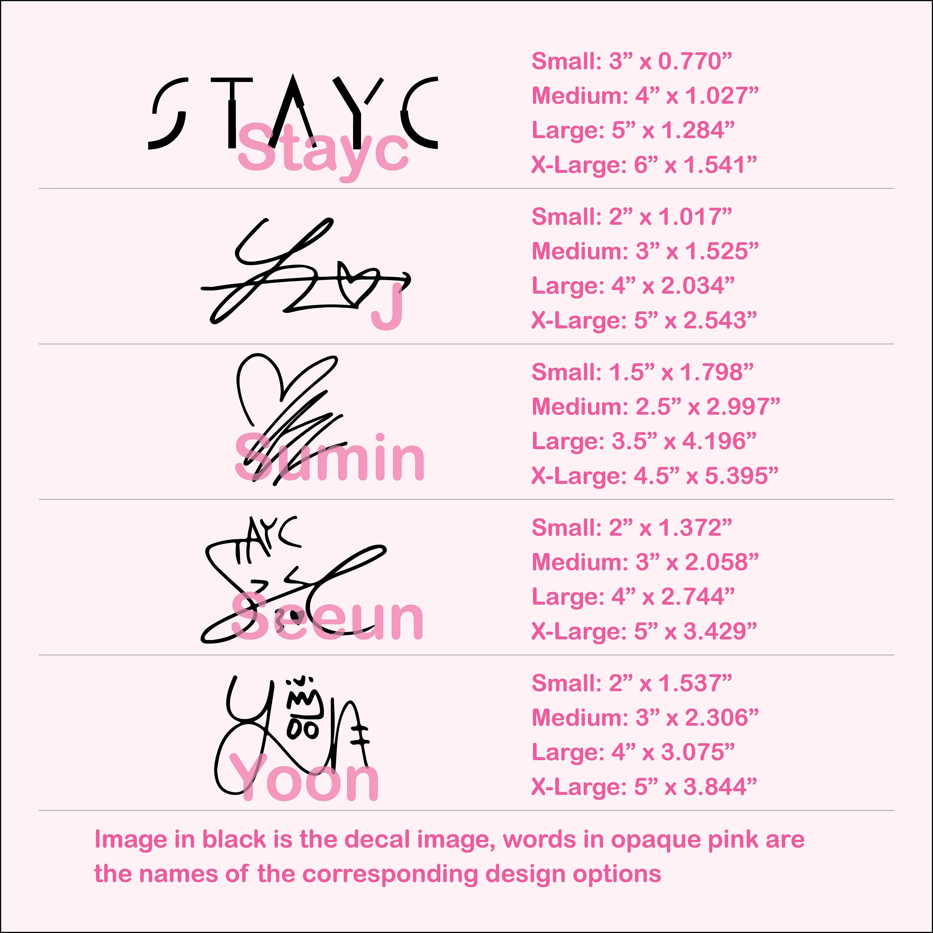 Stayc Decals | Logo and Signature | Vinyl Sticker | SWITH
