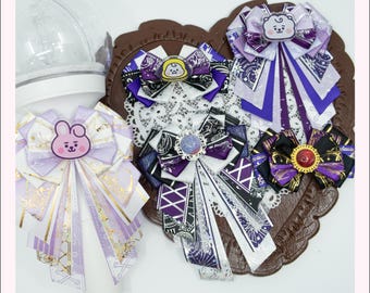 Lazo de luz morado / Decoración de bolso Ita de anime / Decoración Kpop / Lazo de cinta de concierto