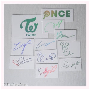 Stickers DEUX FOIS | Logo et signature | Autocollant en vinyle | Une fois | Bravo | Sana | Momo | Nayeon | Mina | Tzuyu | Jihyô | Dahyun | Chaeyoung