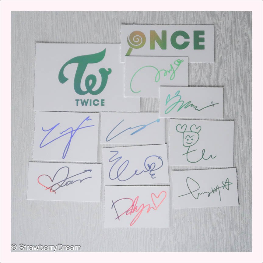 TWICE サイン TWICE Decals | Logo and Signature | Vinyl Sticker | Once | Cheerup
