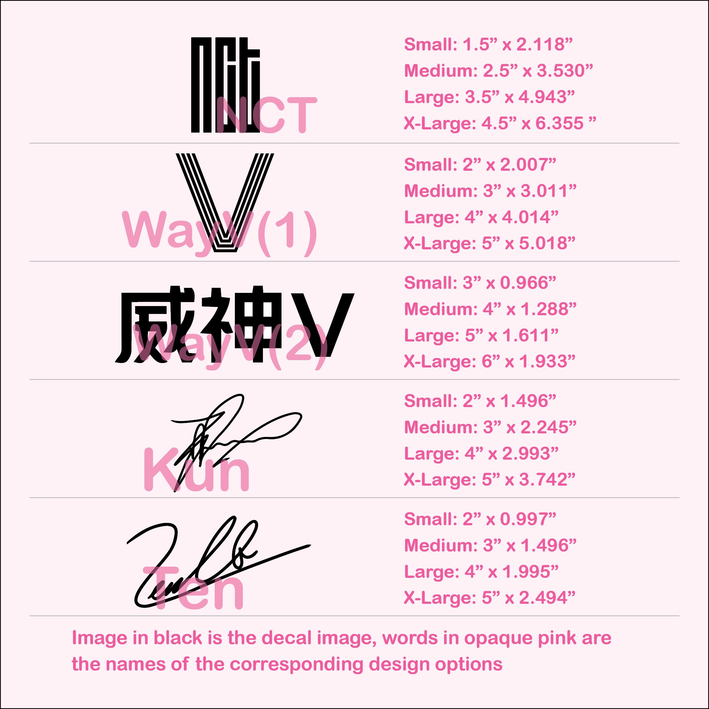 NCT Wayv Decals | Logo and Signature | Vinyl Sticker | Kun