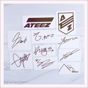 Stickers Ateez | Logo et signature | Autocollants en vinyle | Hongjoong | Saint-Sylvestre | Jongho | Yeosang | Mingi | Seonghwa | Yunho | Wooyoung | Cadeau concert