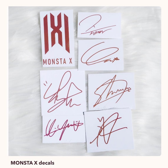MONSTA X Vinyl Decals | Logo and Member Signature Stickers