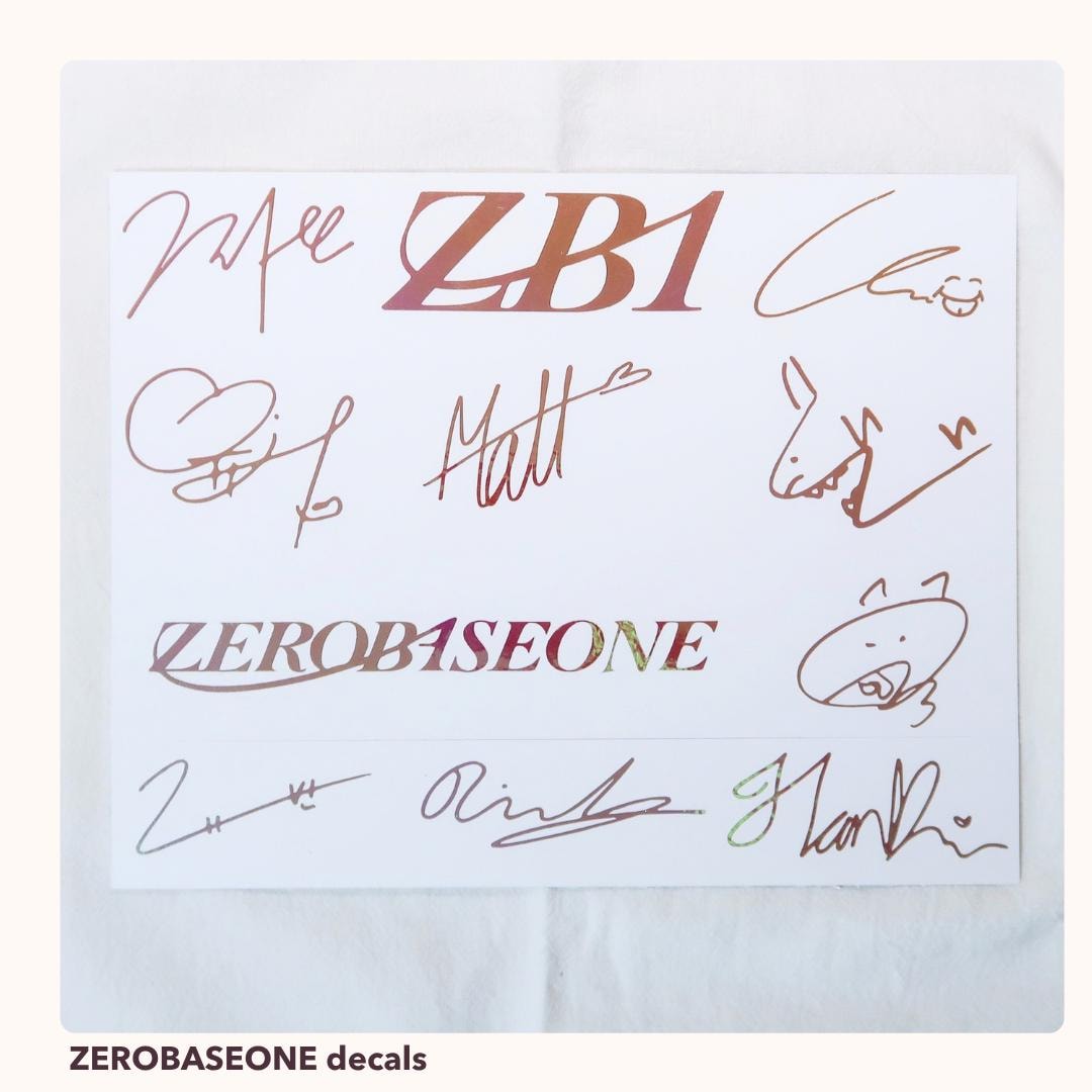 ZEROBASEONE ZB1 Vinyl Decals | Logo and Member Signature Stickers