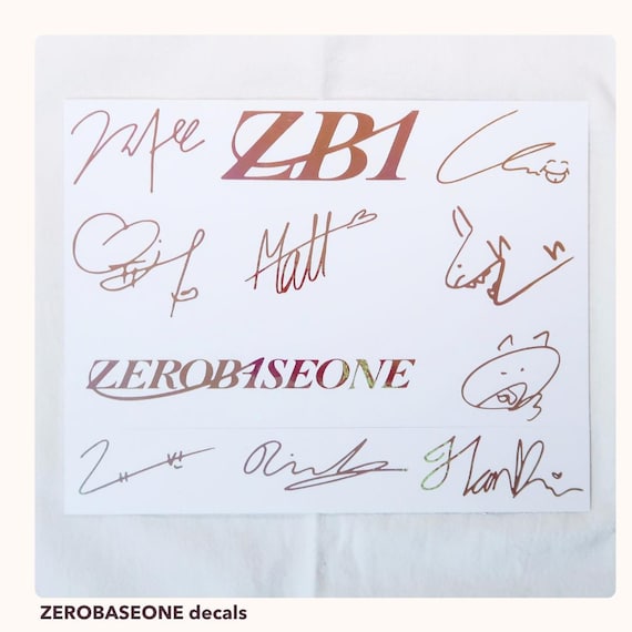 ZEROBASEONE ZB1 Vinyl Decals | Logo and Member Signature Stickers