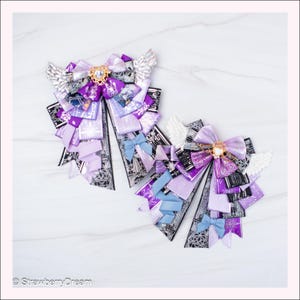 Fiocco Lightstick Viola (G)i-dle Medio / Anime Ita Bag Deco / Decorazione Kpop / Portachiavi Borsa Charm / Fiocco Nastro Concerto / Papillon