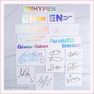 Stickers trait d'union | Logo et signature | Autocollant en vinyle | Jacques | Jungwon | Ni-ki | Jacques | Soleil | Heeseung | Sunghoon