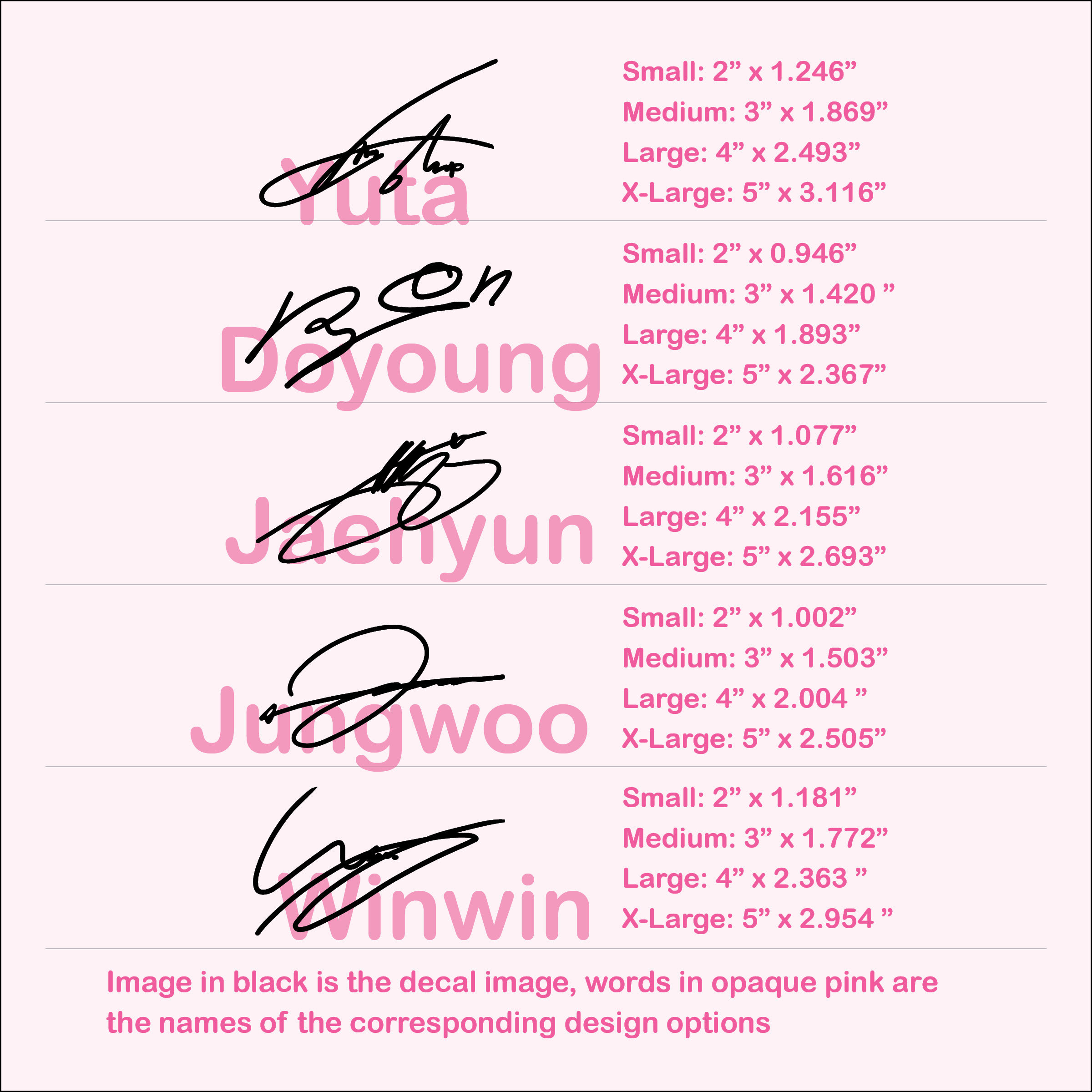 NCT 127 Decals | Logo and Signature | Vinyl Sticker | Taeyong