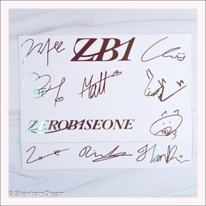 Stickers Zerobaseone ZB1 | Logo et signature | Autocollant en vinyle | Jiwoong | Zhang Hao | Hanbin | Matthieu | Taerae | Ricky | Gyuvin|Gunwook|Yujin