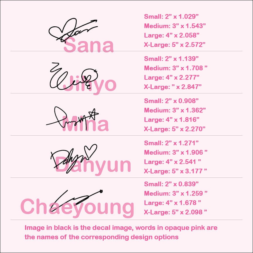 TWICE Decals | Logo and Signature | Vinyl Sticker | Once | Cheerup