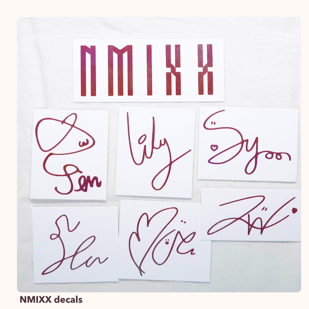 NMIXX Vinyl Decals | Logo & Member Signature Options - Etsy