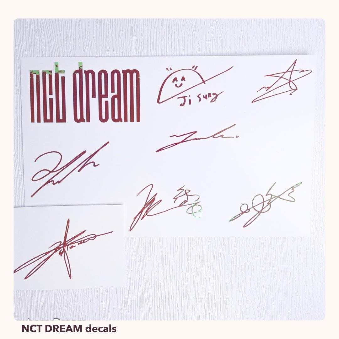 NCT DREAM Vinyl Decals | Logo and Member Signature Stickers