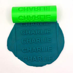 Personalized Name Playdough Texture Roller - 3D Printed Sensory Playdoh Tools Custom Name Gift for Kids Toddler Party Favour 3D Printed Toys