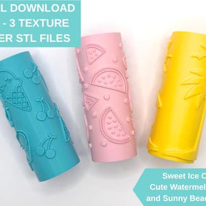 STL digitale download 3 Playdough textuurrollers 3D-printerbestanden - Zomeractiviteit voor kinderen, verjaardagscadeau, speelgoed voor peuters om mee te spelen