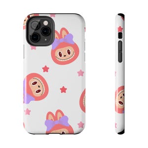 Cute LABUBU Phone Case, Tough Phone Cover, Kawaii Tech Accessory, Gift for Kids, Pastel Aesthetic Cell Phone Protection