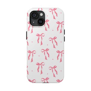 Cute Pink Bow Phone Cases for Girls, Tough iPhone Cases, Decorative Phone Cover, Girly Gift, Stylish Tech Accessories