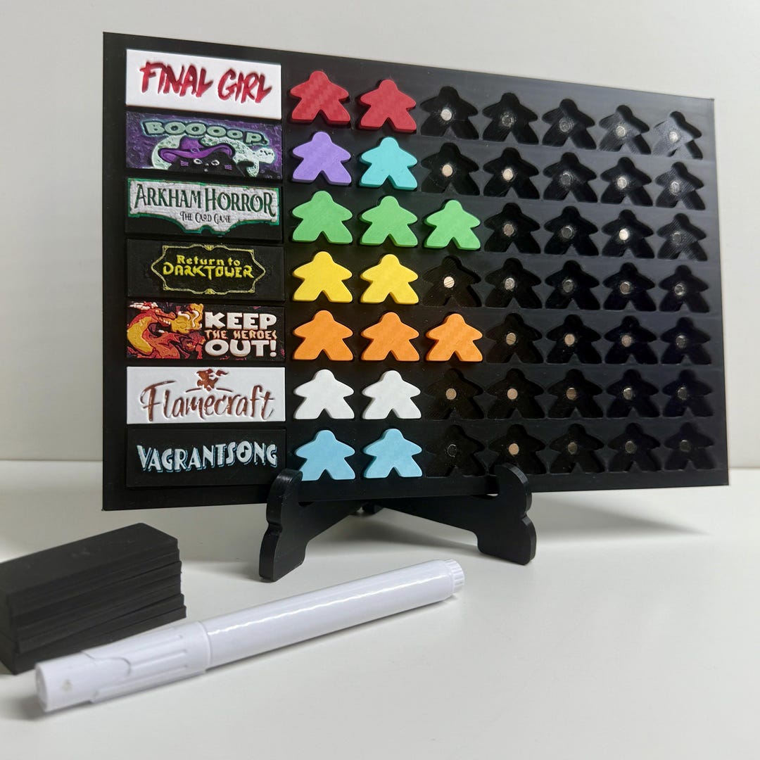 Score Meter Stack Plates 7x7 Challenge Board / Score Tracker / Magnetic Meeple Boardgame ...