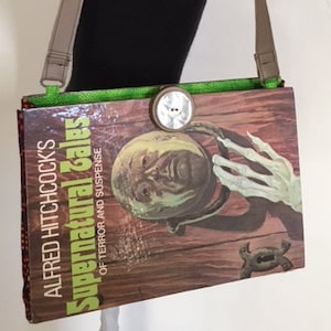 Kate Spade Inspired Alfred Hitchcock&#39;s Supernatural Tales of terror Hardback book PURSE one of a kind by GmaJanisew