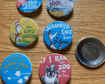 Lot of 6 Dr. Seuss banned book buttons pin pinback out of print badge by Gmajanisew