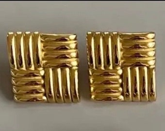 Pendientes llamativos de acero inoxidable chapados en oro de 18 quilates a la moda, joyería con dijes a prueba de agua para mujer, elegante boda minimalista 2024 nuevo