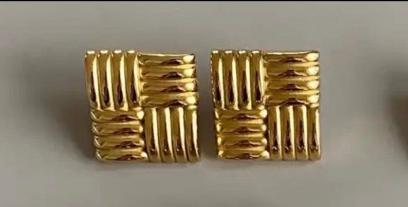 Trendy 18k Gold Color Plated Stainless Steel Statement Earrings Waterproof Fashion Charm Jewelry Women Elegant Wedding Minimalist 2024 New image 4