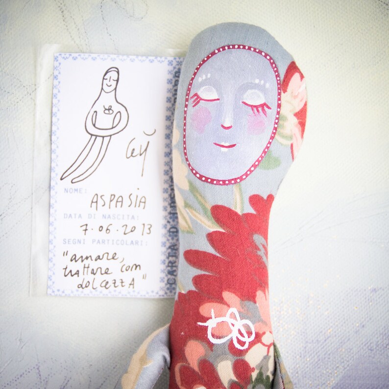 Aspasia Softie a textile toy for tangled hearts image 0