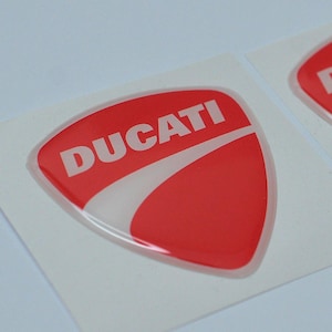 2pcs x Ducati sticker (50x47 mm) domed 3D decal logo