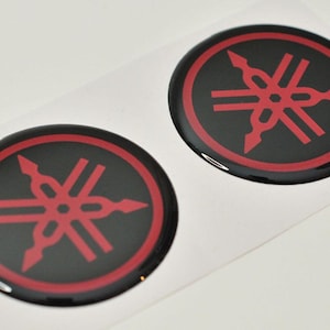 2pcs x YAMAHA sticker 25 mm. Domed 3D Decal logo