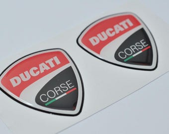 2 stuks x ducat-sticker (50 x 47 mm) gewelfd 3D-sticker met logo