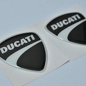2pcs x Duati sticker (58x55 mm) domed 3D decal logo