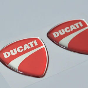 2pcs x Ducati sticker (50x47 mm) Domed 3D Decal logo