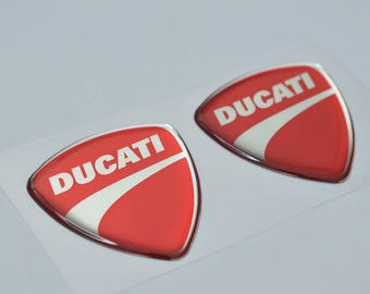 2 x Duati-sticker (50 x 47 mm) koepelvormig 3D-stickerlogo